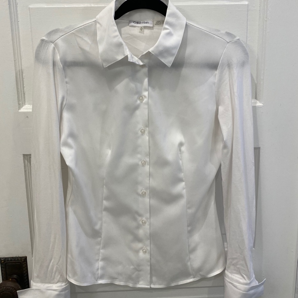 CALVIN KLEIN WHITE COLLARED SHIRT